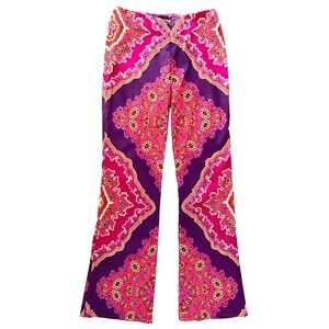 Vintage Cache Gold Label Paisley Psychedelic Flare Bell Bottom Pants 4 Made USA